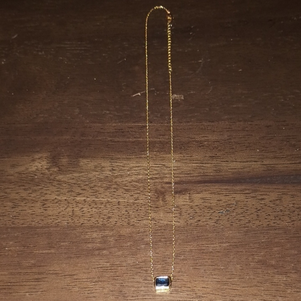 14K Gold Plated Blue Stone Necklace